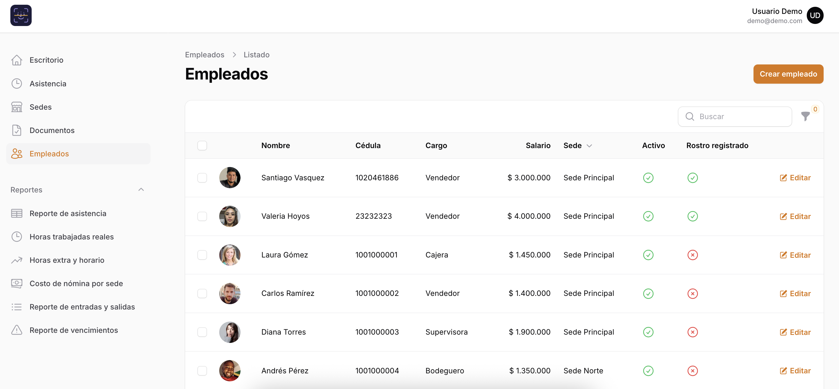Gestión de empleados y sedes